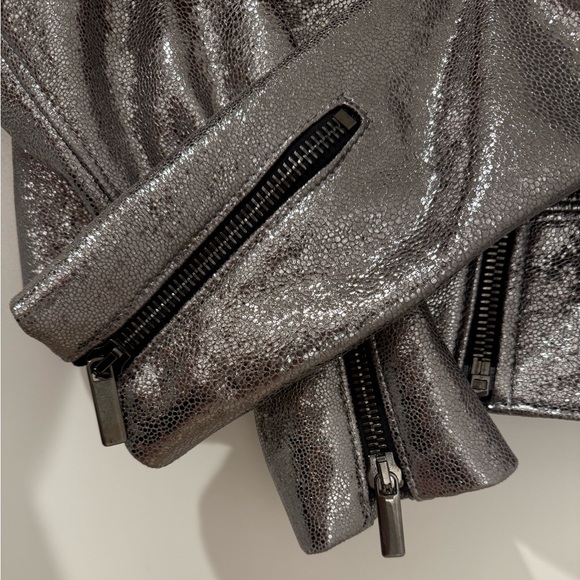 Nour Hammour Daphne Metallic Leather Moto Jacket - Picture 7 of 8
